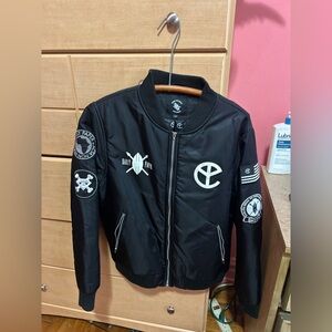 Yellow Claw Black Bomber-Jacket